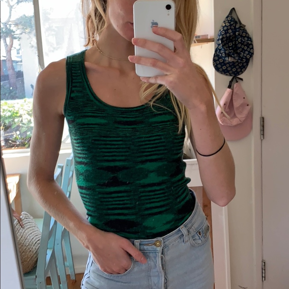 Michael Kors green cashmere top